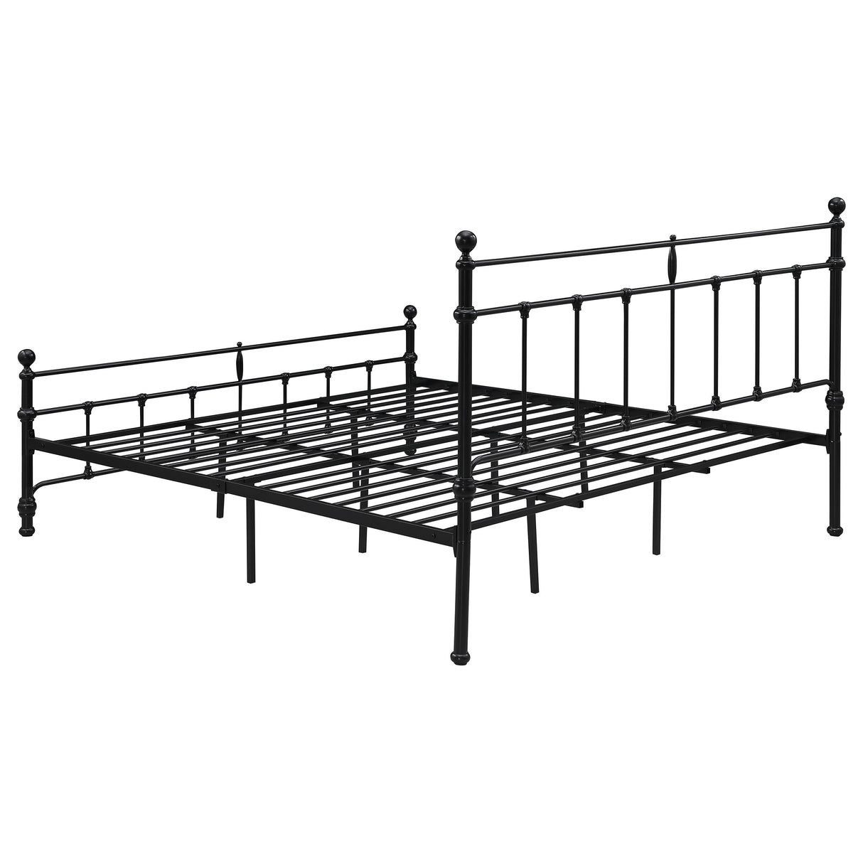 Novak Matte Black 48-Inch Metal Eastern King Open Frame Bed