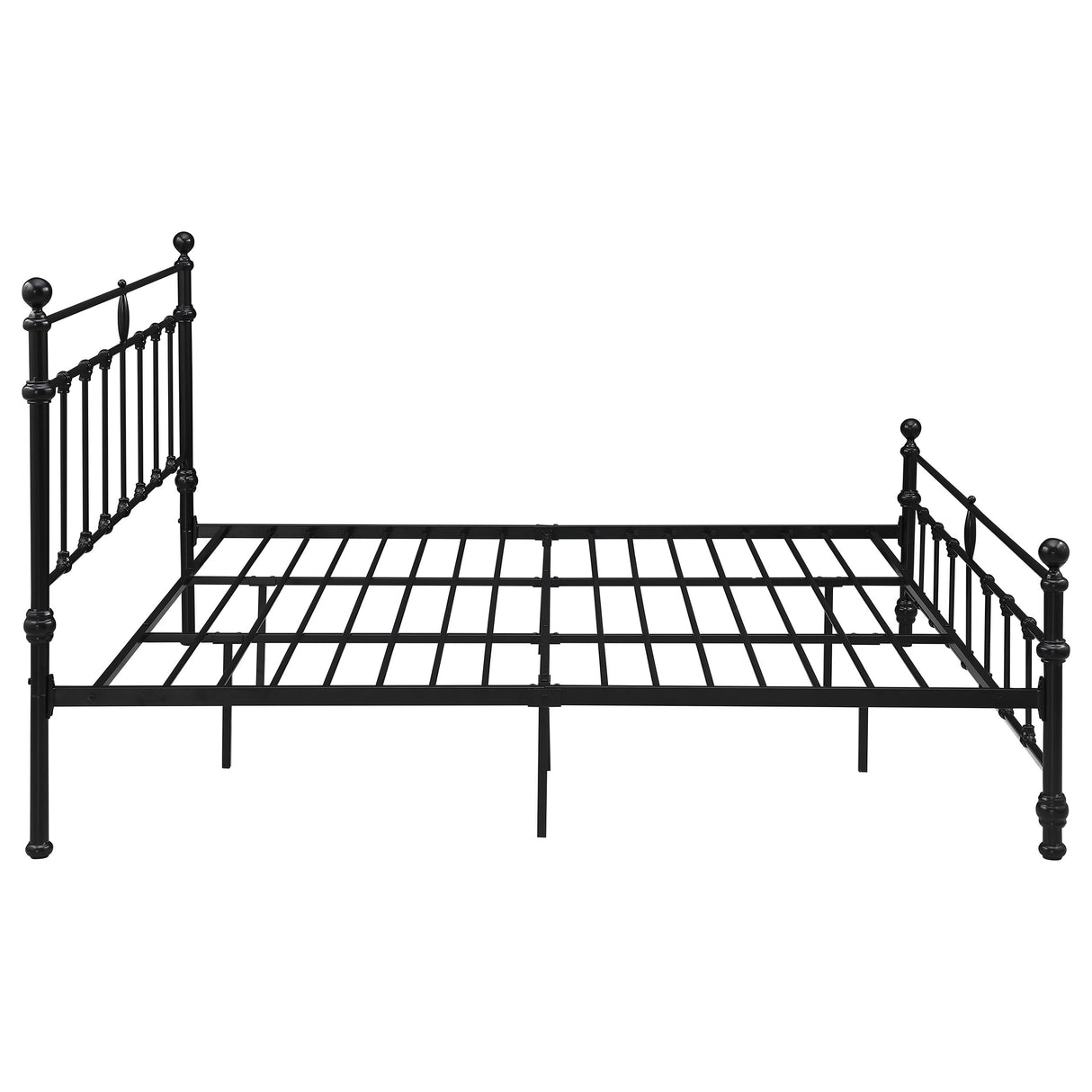 Novak Matte Black 48-Inch Metal Eastern King Open Frame Bed