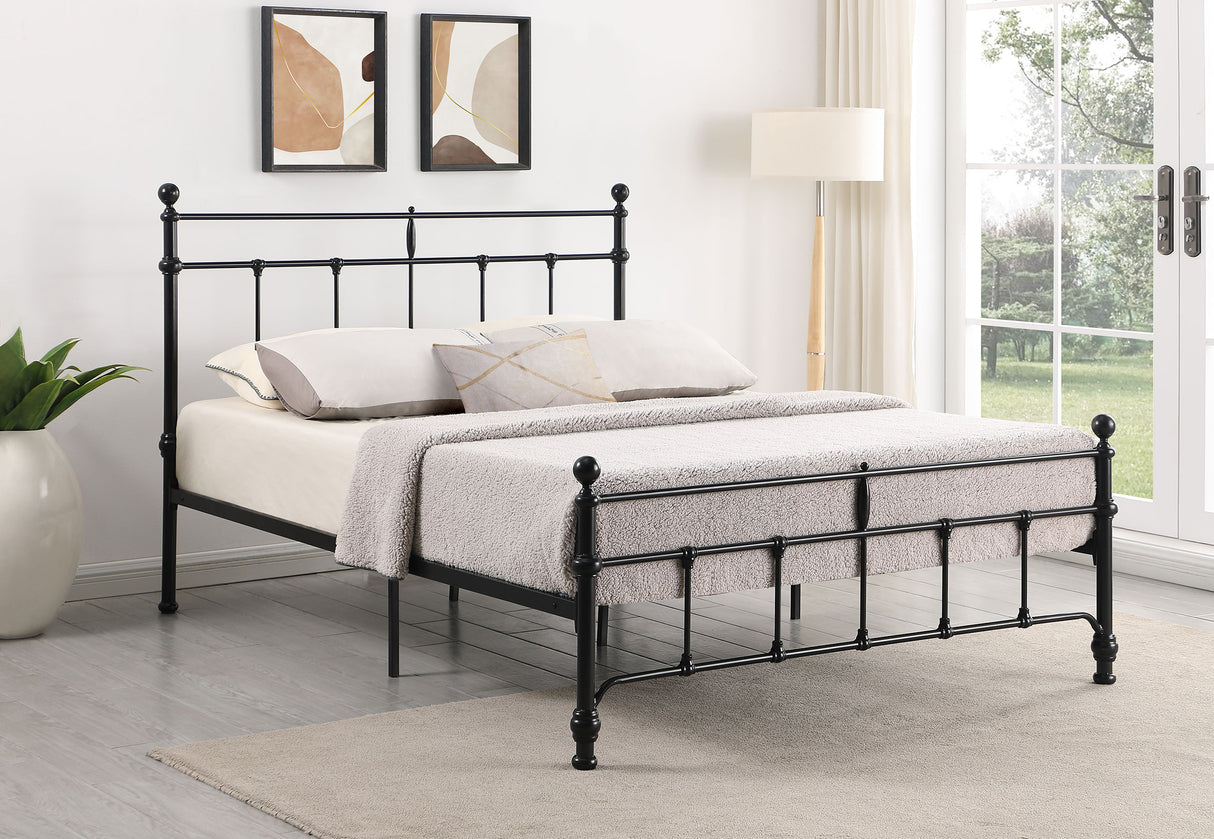 Novak Matte Black 48-Inch Metal Queen Open Frame Bed