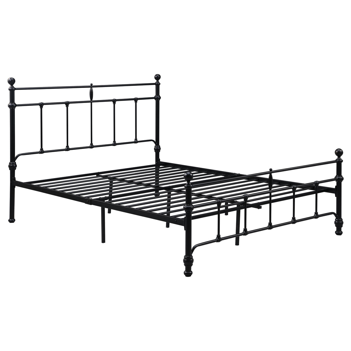 Novak Matte Black 48-Inch Metal Queen Open Frame Bed