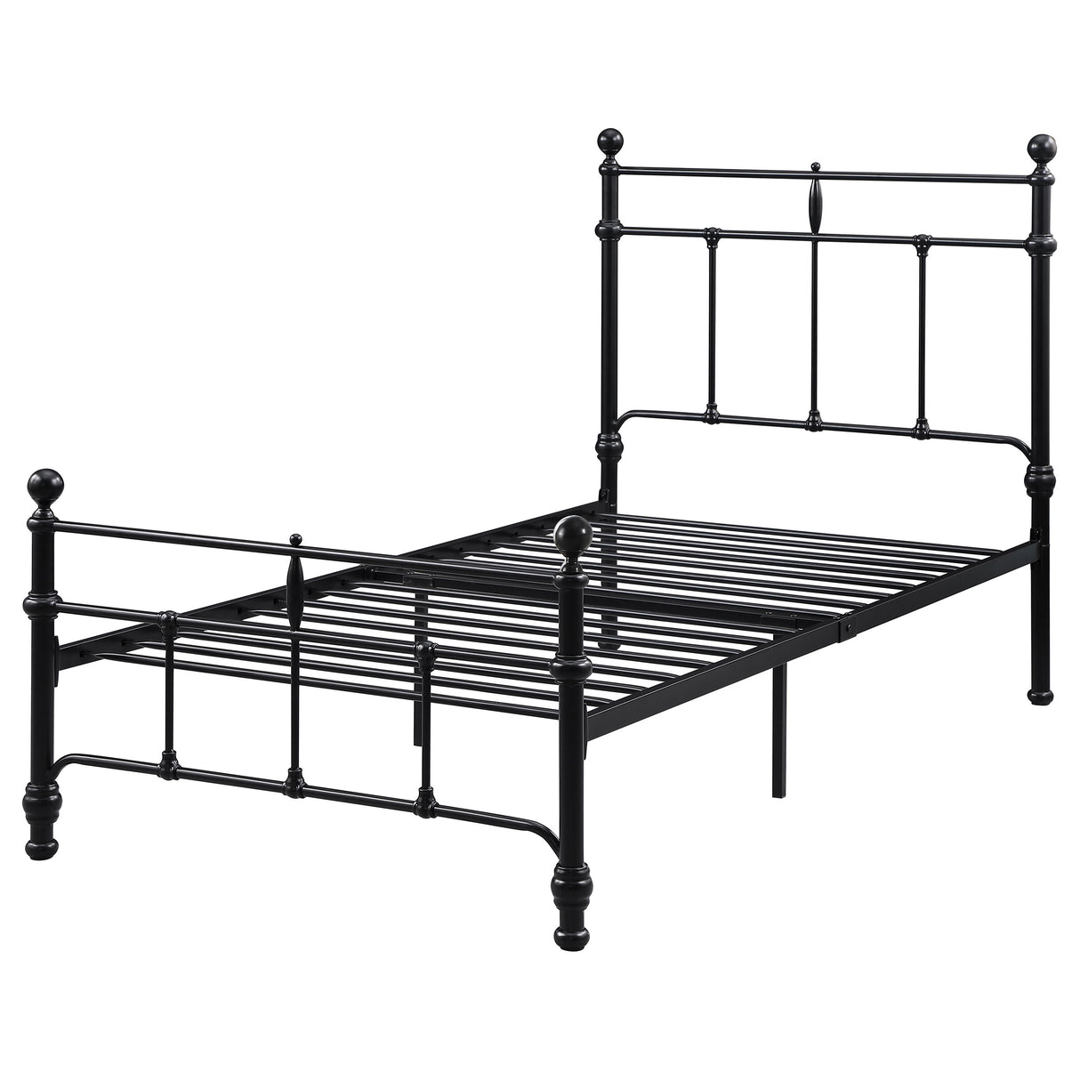Novak Matte Black 48-Inch Metal Twin Open Frame Bed