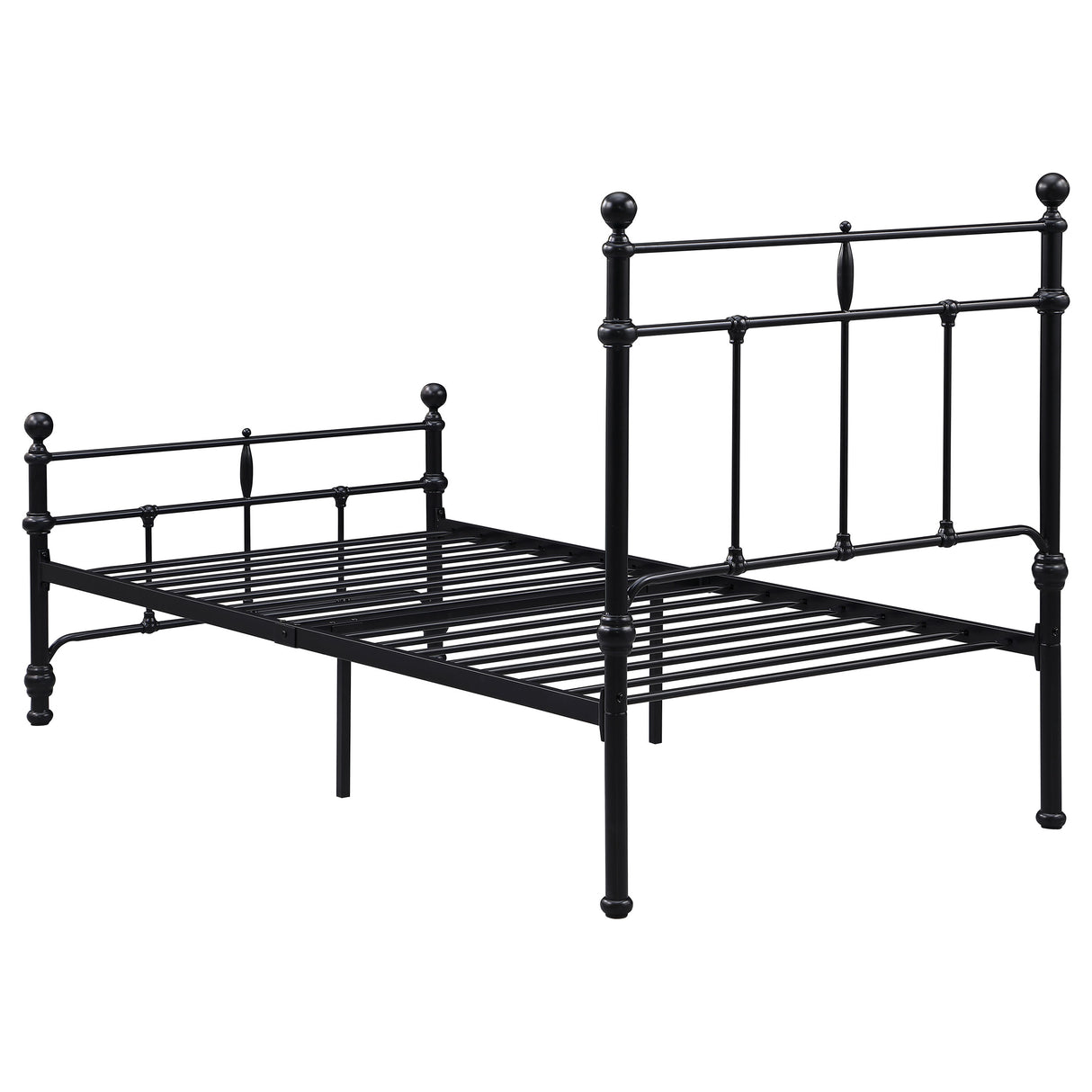 Novak Matte Black 48-Inch Metal Twin Open Frame Bed