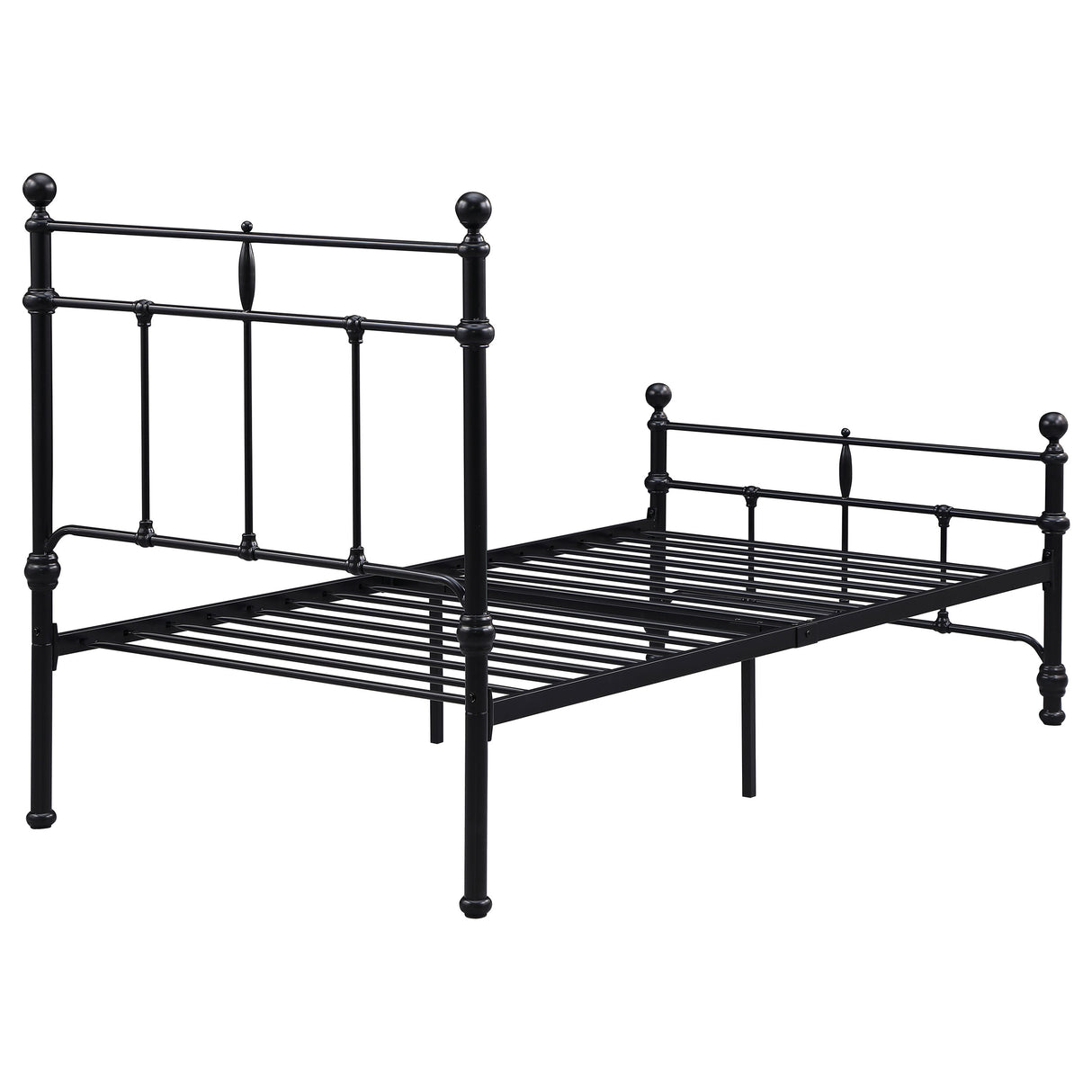 Novak Matte Black 48-Inch Metal Twin Open Frame Bed