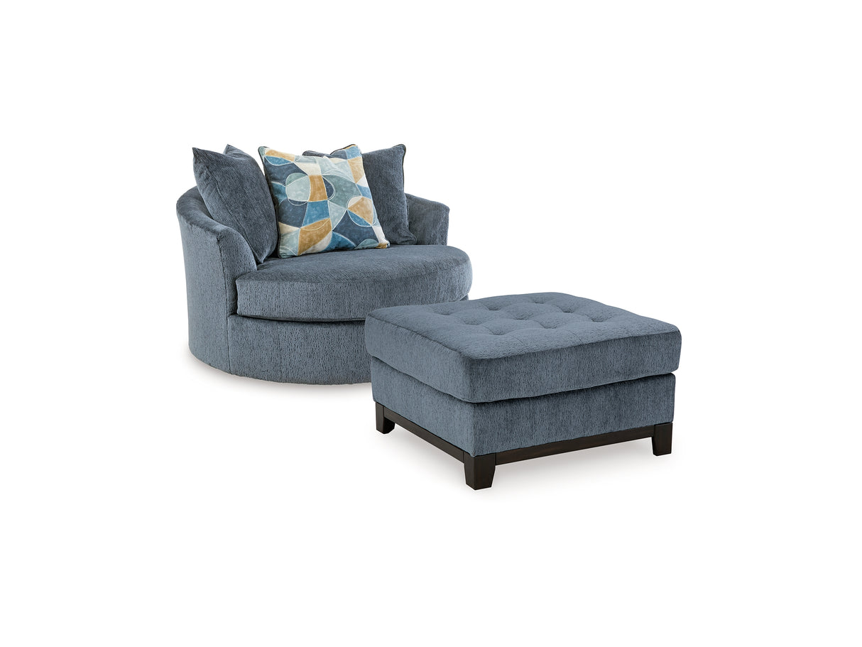 Maxon Place Navy Oversized Chair And Ottoman