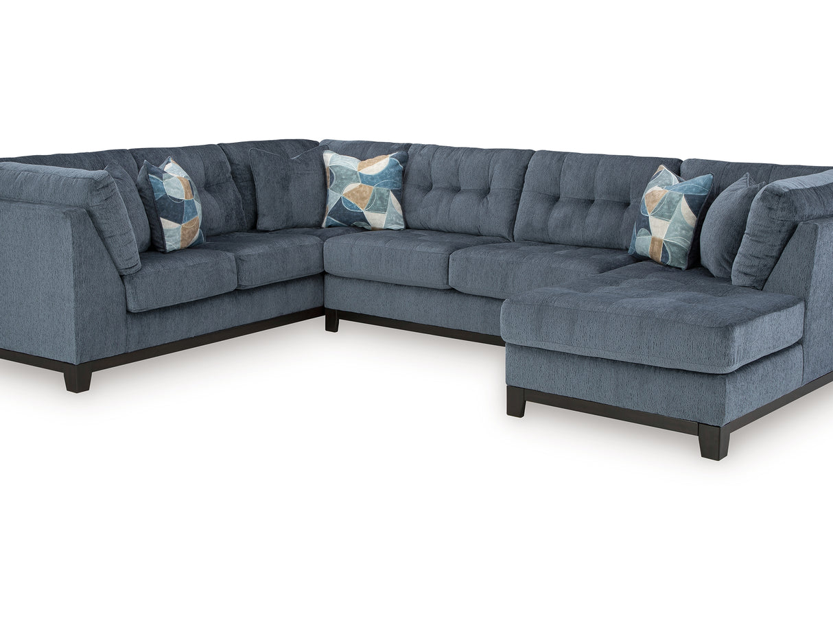 Maxon Place Navy 3-Piece Right-Arm Facing Sectional With Chaise