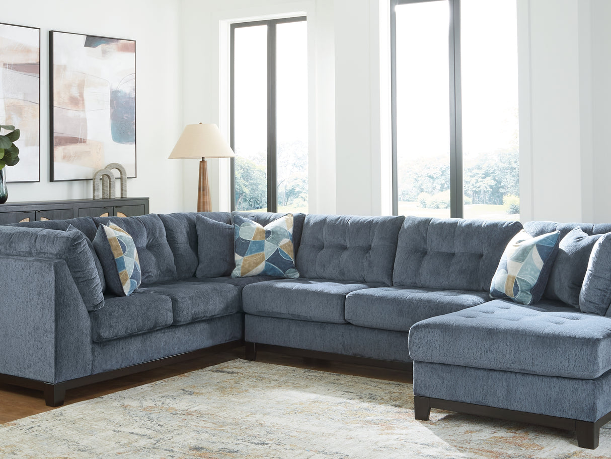Maxon Place Navy 3-Piece Right-Arm Facing Sectional With Chaise