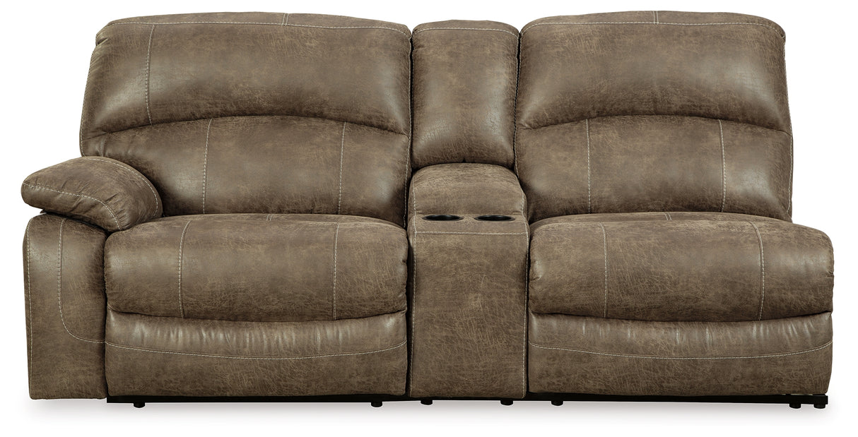 Segburg Driftwood Left-Arm Facing Power Reclining Sofa with Console