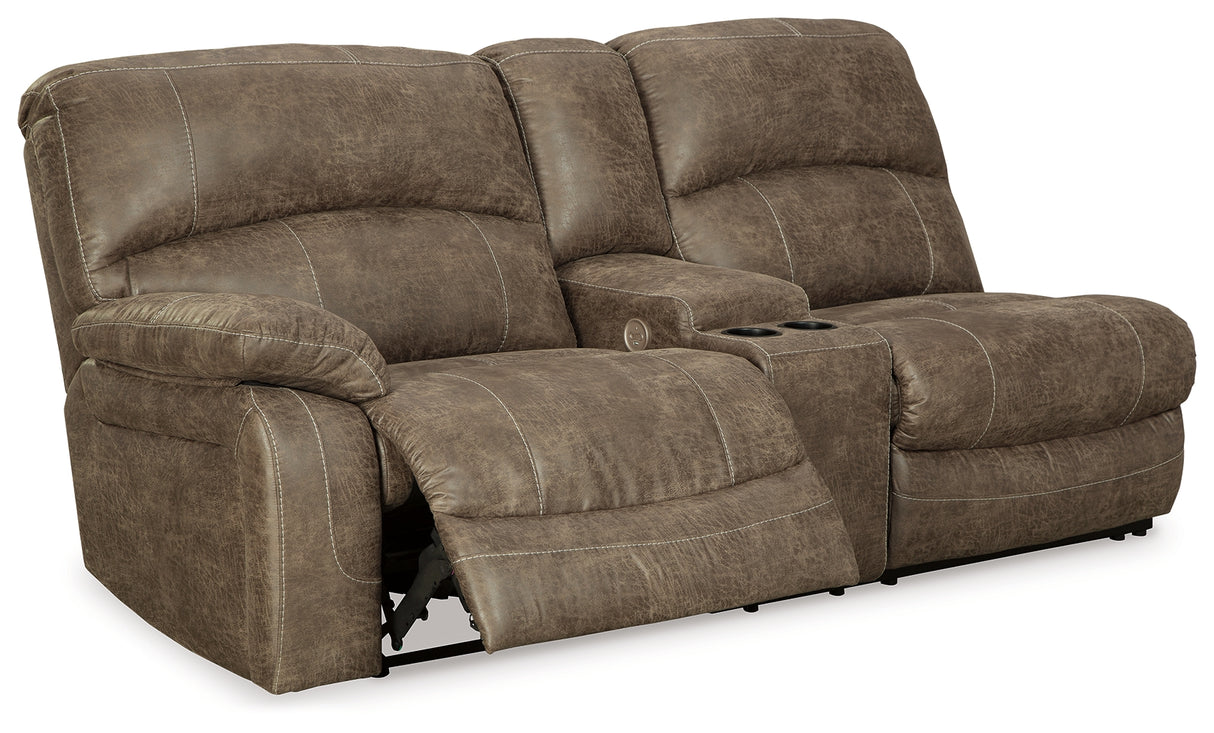 Segburg Driftwood Left-Arm Facing Power Reclining Sofa with Console