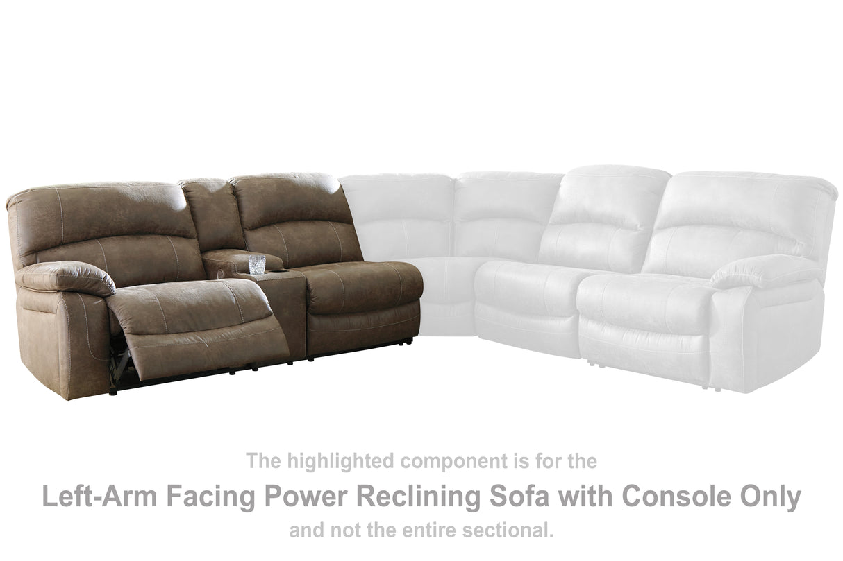 Segburg Driftwood Left-Arm Facing Power Reclining Sofa with Console