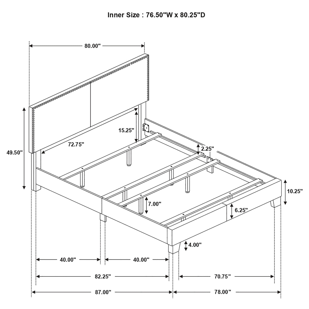 Boyd Eastern King Upholstered Bed With Nailhead Trim Ivory