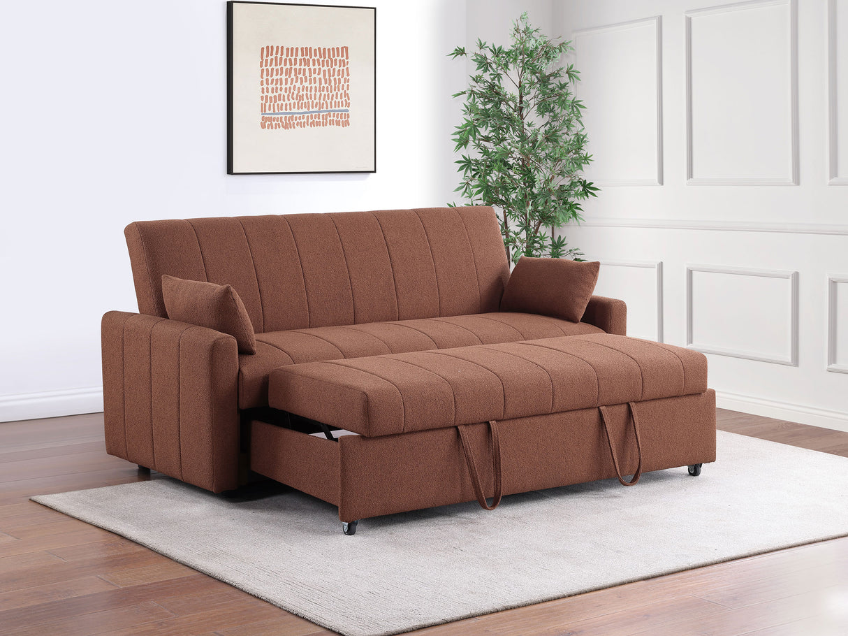 Portland Copper Boucle Upholstered Sleeper Sofa Bed