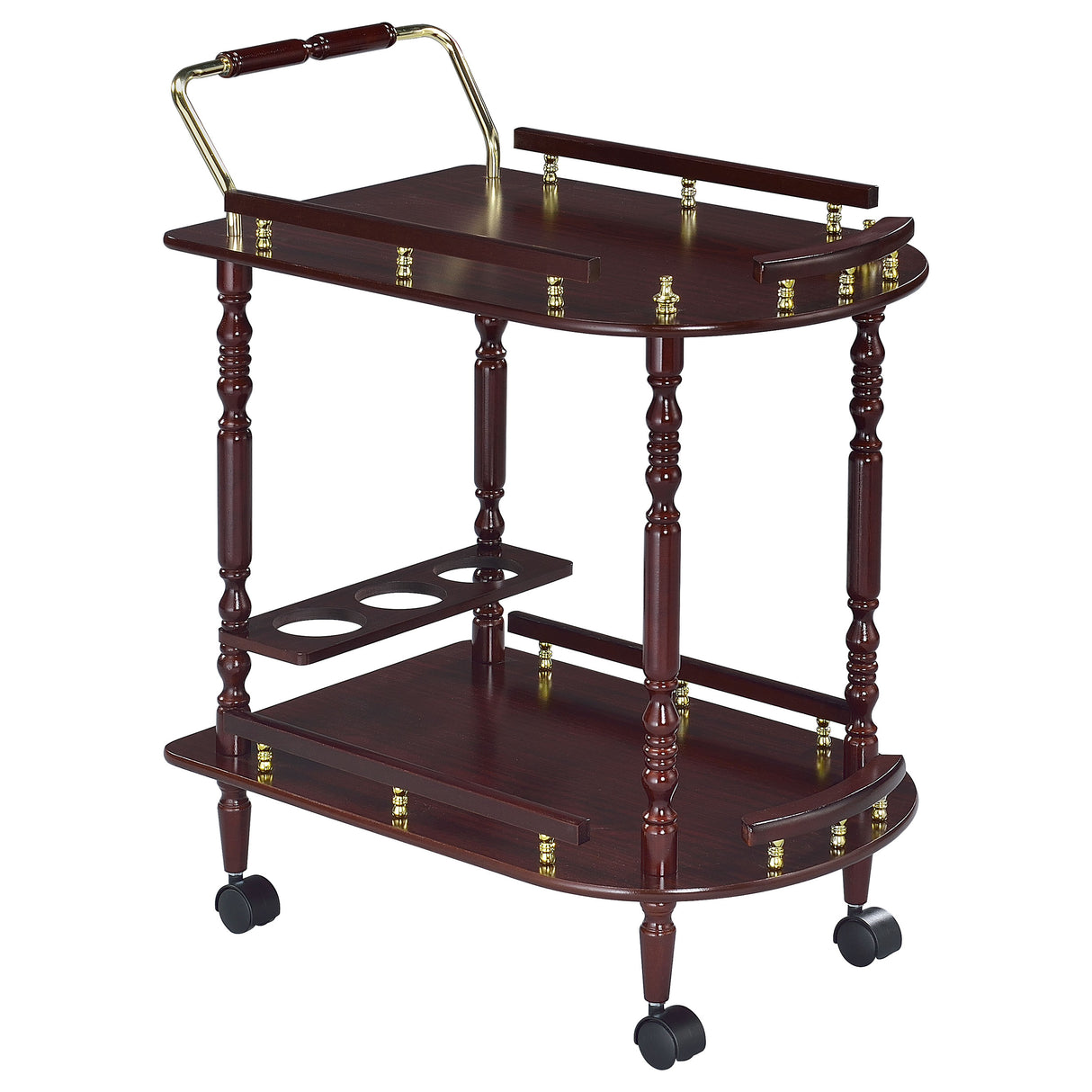 Palmer 2-Tier Serving Cart Merlot And Brass