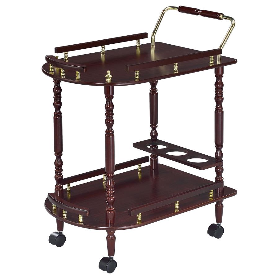 Palmer 2-Tier Serving Cart Merlot And Brass