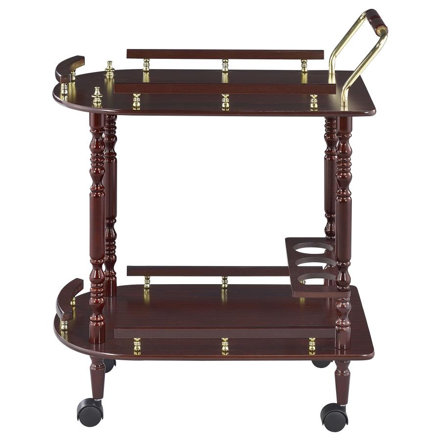 Palmer 2-Tier Serving Cart Merlot And Brass