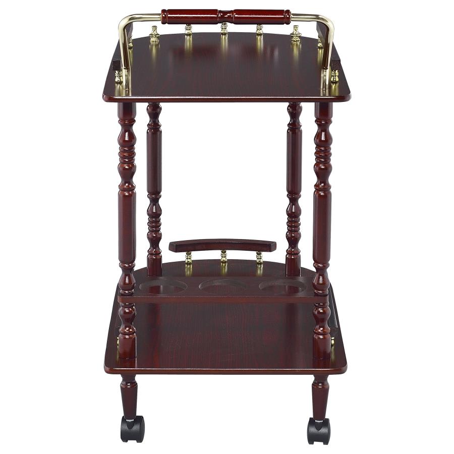 Palmer 2-Tier Serving Cart Merlot And Brass