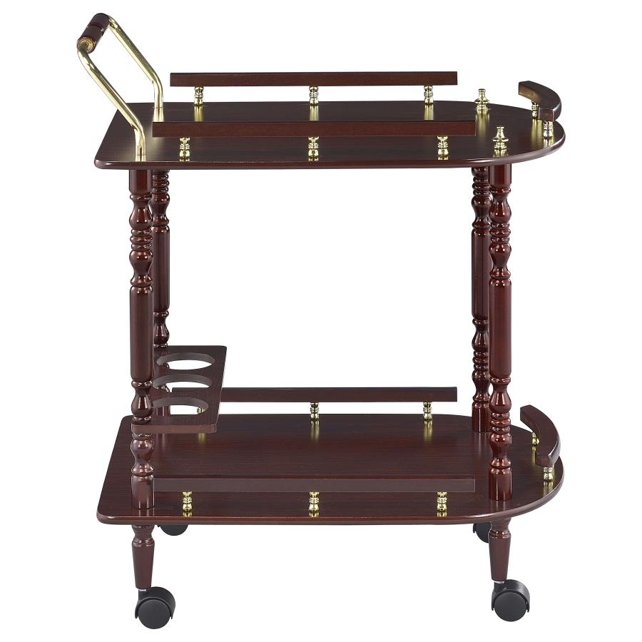 Palmer 2-Tier Serving Cart Merlot And Brass