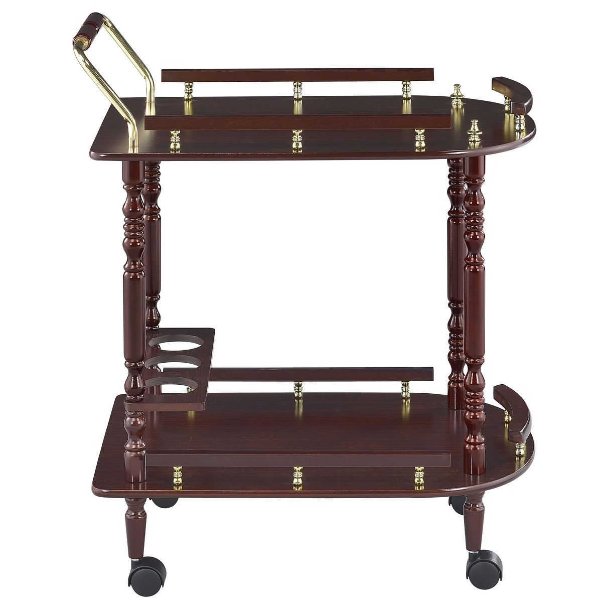 Palmer 2-Tier Serving Cart Merlot And Brass
