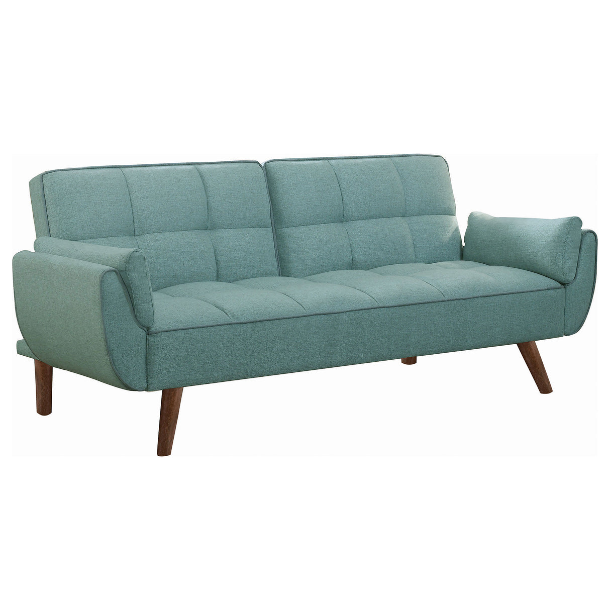 Caufield Biscuit-Tufted Sofa Bed Turquoise Blue