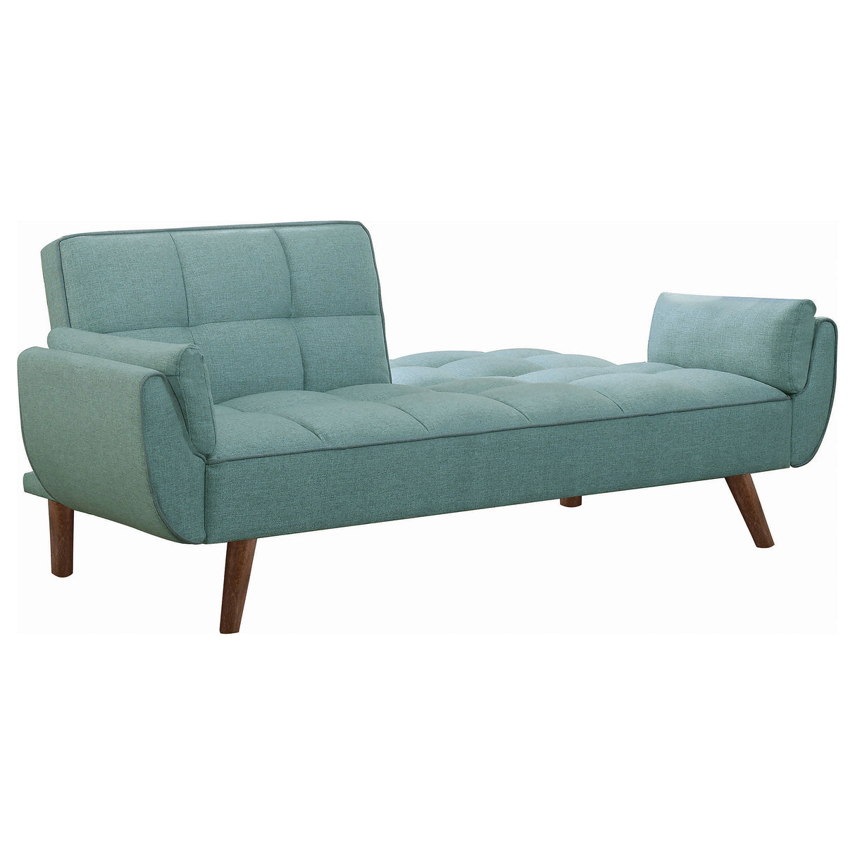 Caufield Biscuit-Tufted Sofa Bed Turquoise Blue