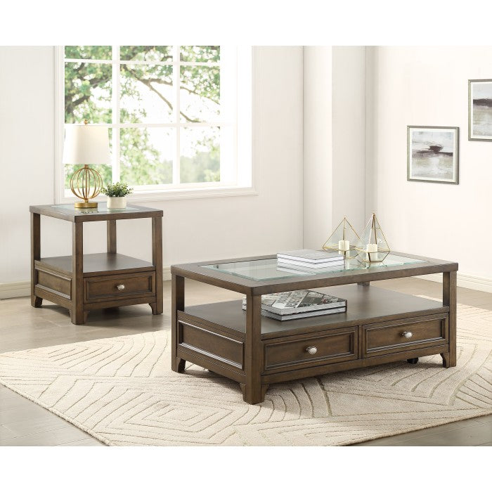 Auburn Transitional Charcoal Brown Wood End Table