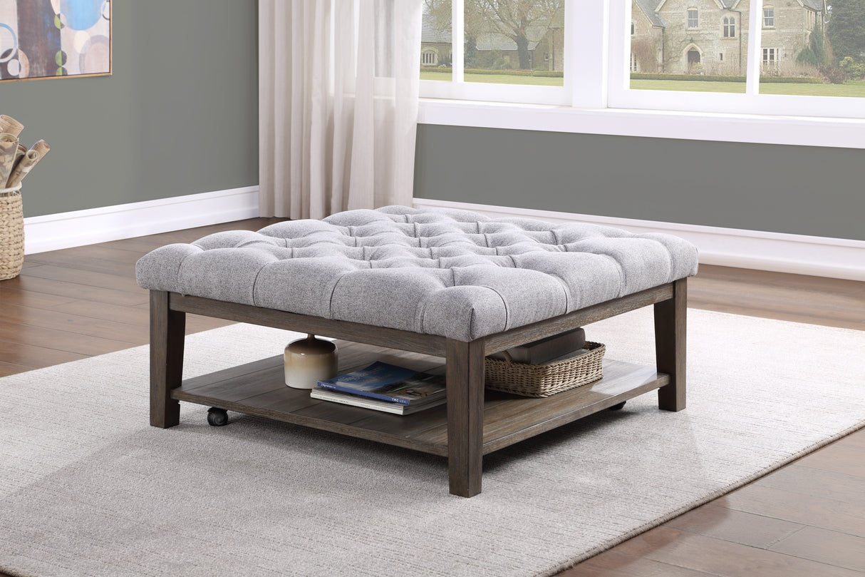 Roseboro Wire Brushed Dark Gray Cocktail Ottoman