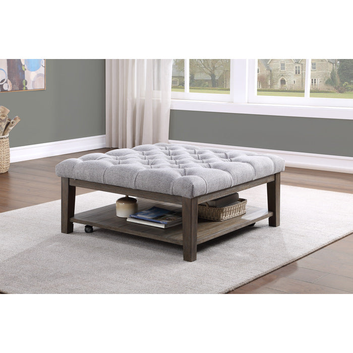 Roseboro Wire Brushed Dark Gray Cocktail Ottoman