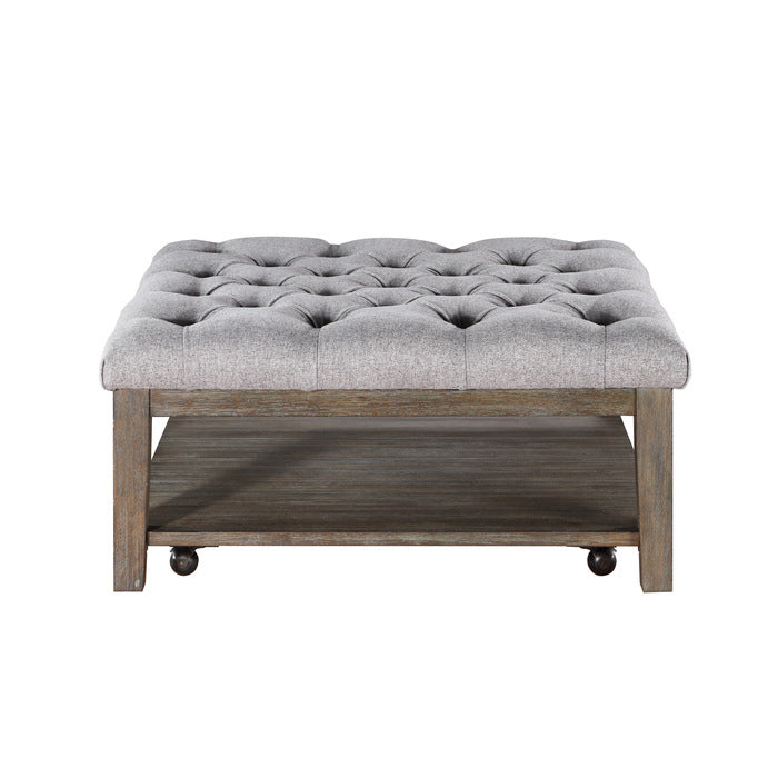 Roseboro Wire Brushed Dark Gray Cocktail Ottoman