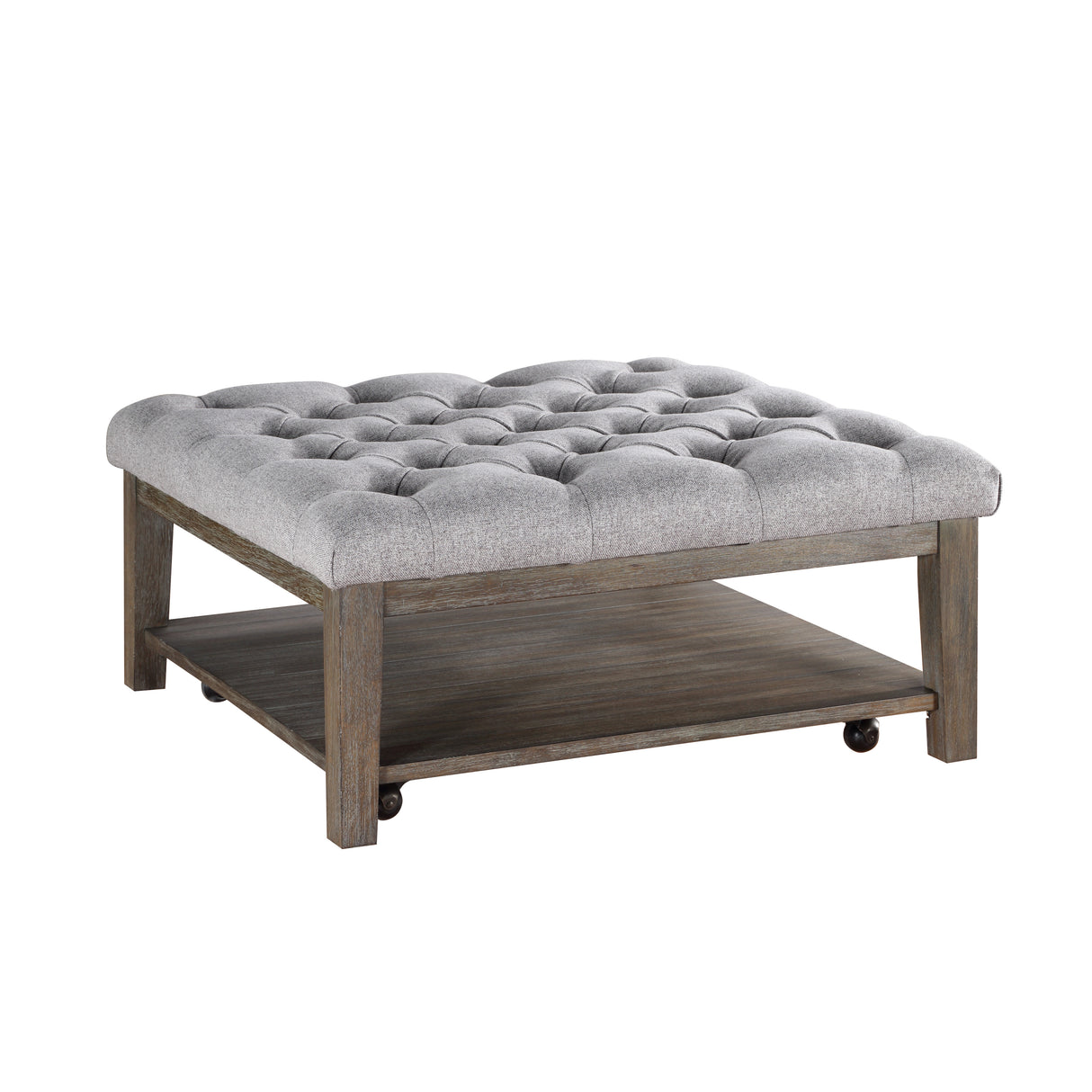 Roseboro Wire Brushed Dark Gray Cocktail Ottoman