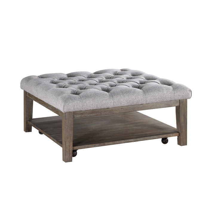 Roseboro Wire Brushed Dark Gray Cocktail Ottoman