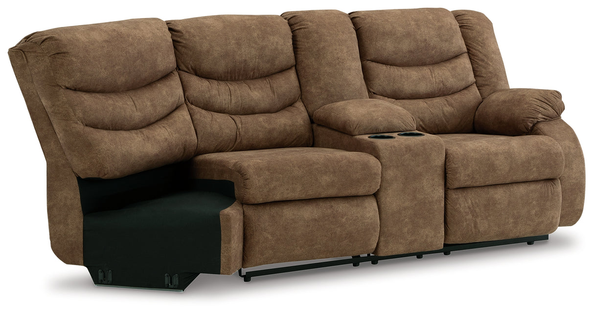 Partymate Brindle Right-Arm Facing Reclining Loveseat with Half Wedge Console