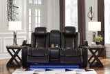 Party Midnight Time Power Reclining Loveseat With Console