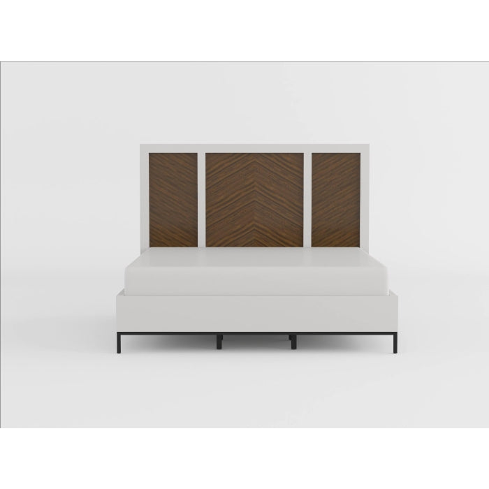 Oslo White And Walnut California King Bed