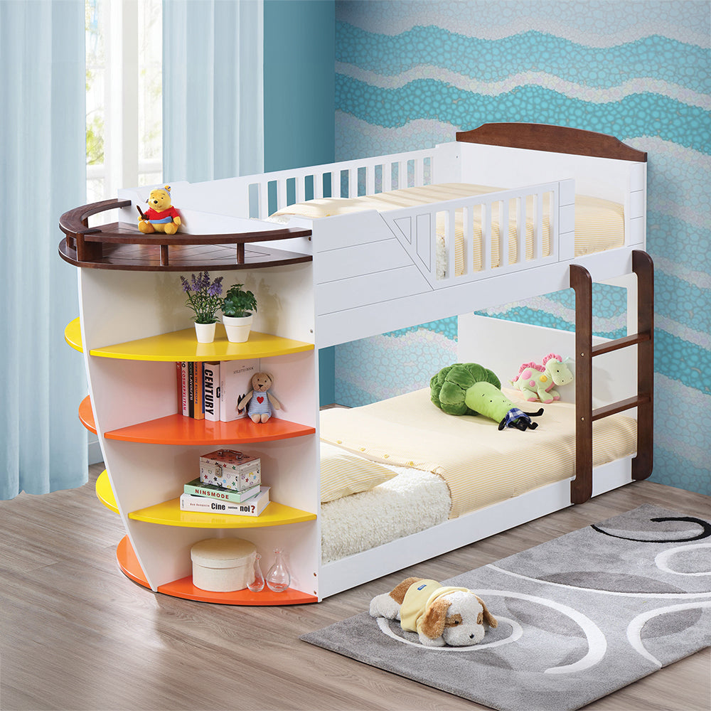 Neptune White & Chocolate Finish Twin/Twin Bunk Bed
