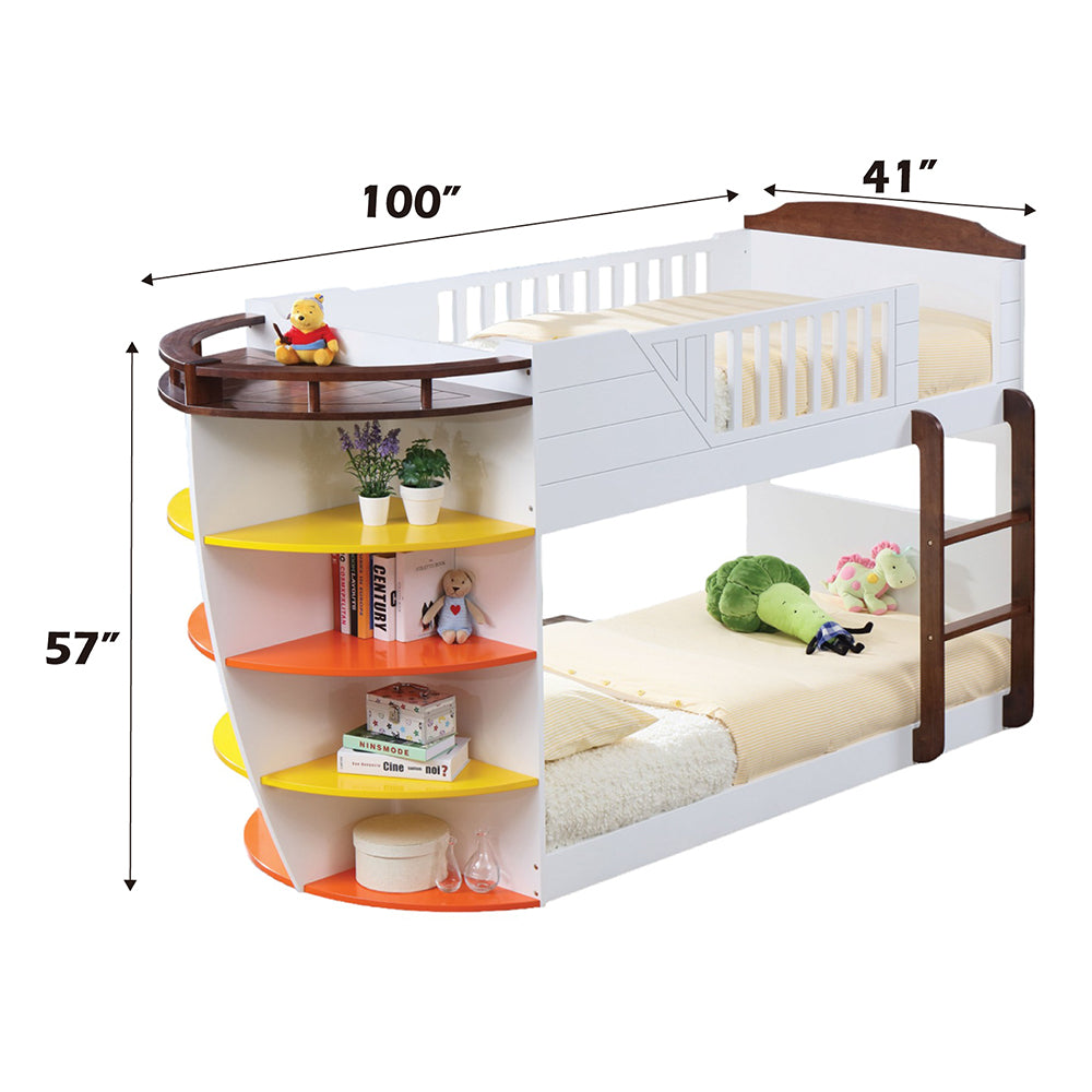 Neptune White & Chocolate Finish Twin/Twin Bunk Bed