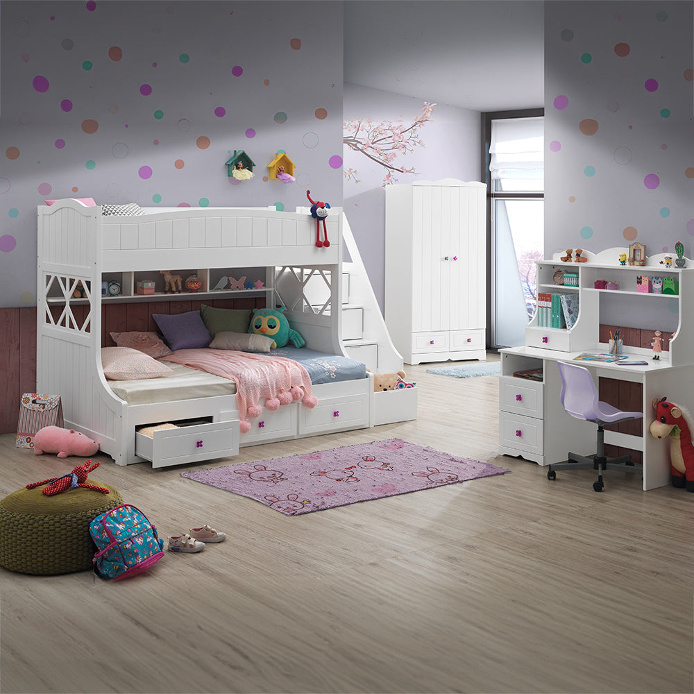 Meyer White Finish Twin/Full Bunk Bed