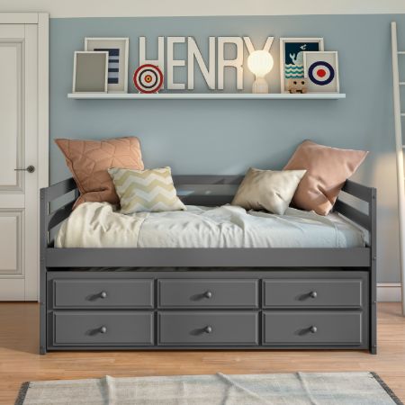Darcie Gray Finish Captain Bed