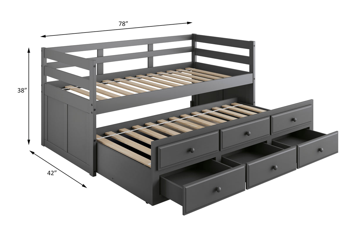 Darcie Gray Finish Captain Bed