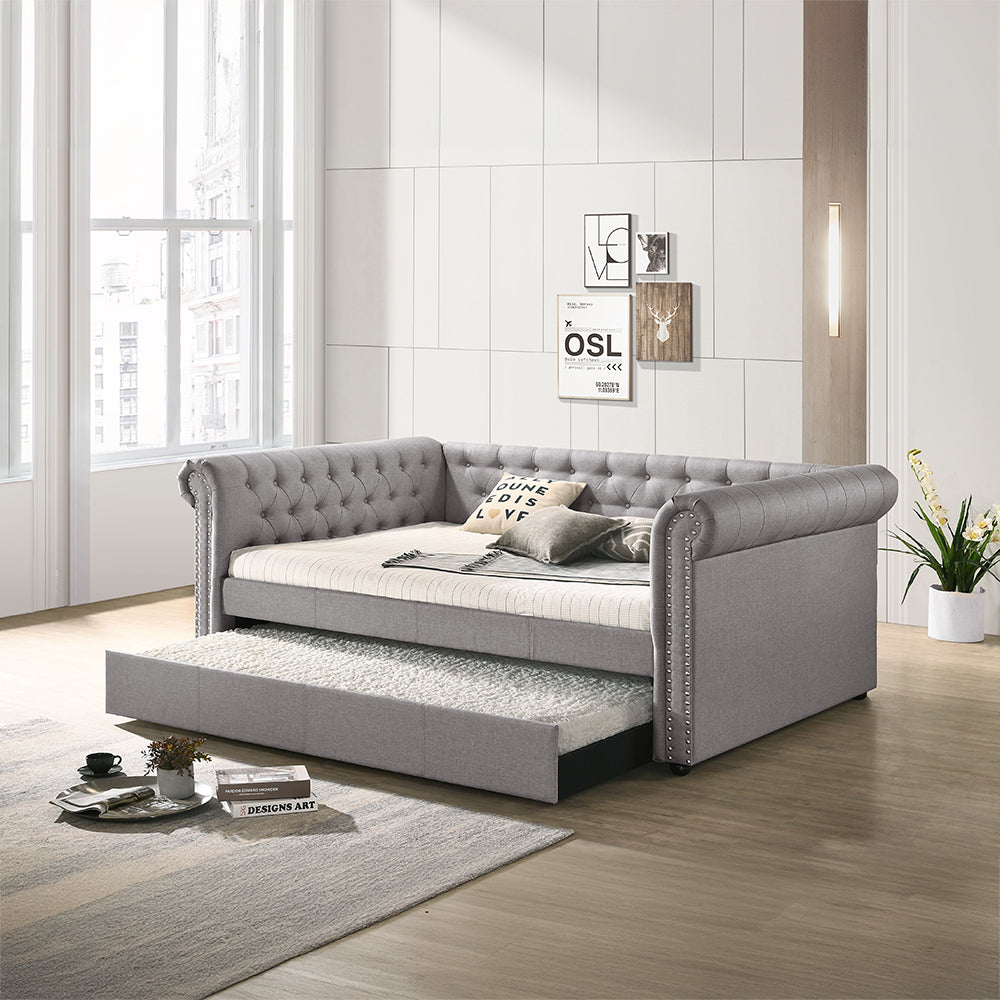 Justice Smoke Gray Fabric Full Bed