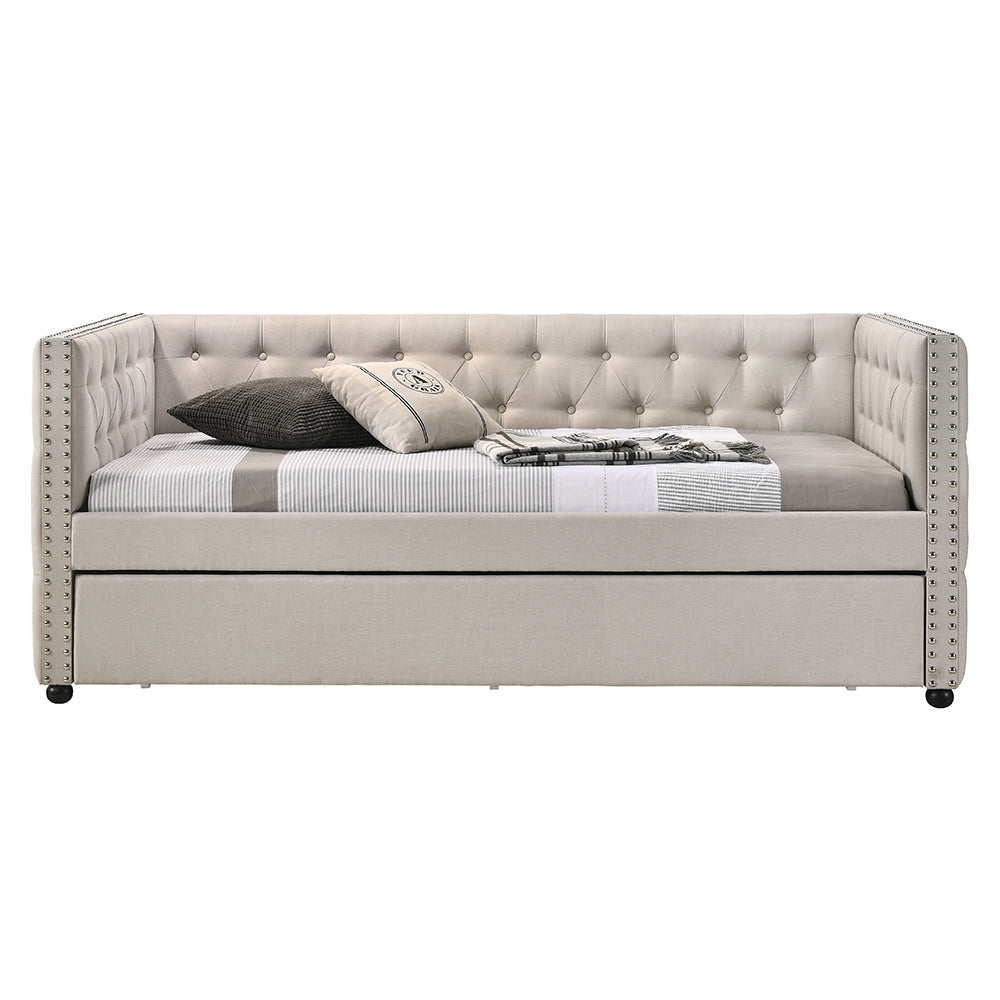 Romona Beige Fabric Twin Daybed