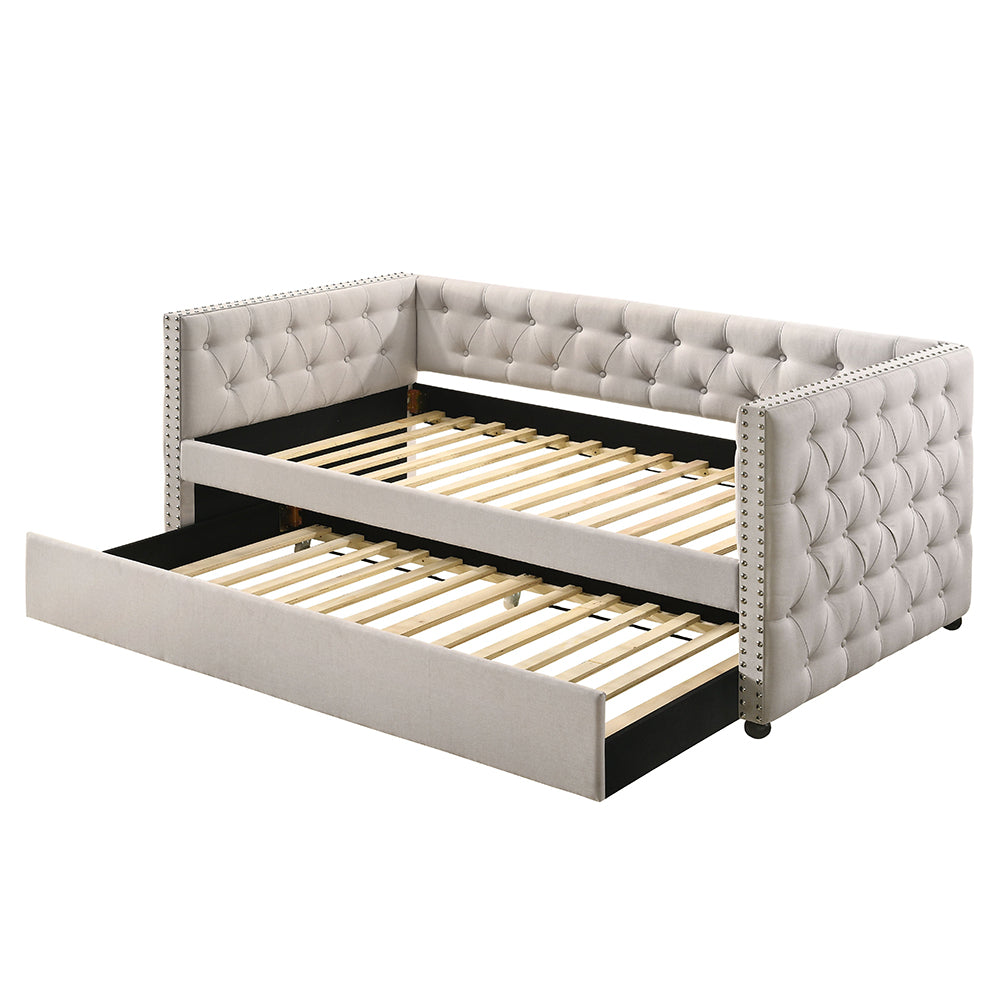 Romona Beige Fabric Twin Daybed