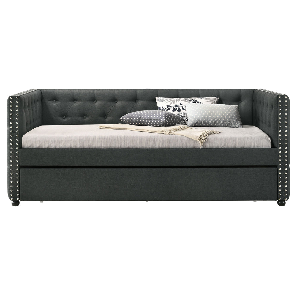 Romona Gray Fabric Twin Daybed