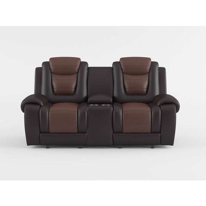 Briscoe Gray Reclining Loveseat With Console