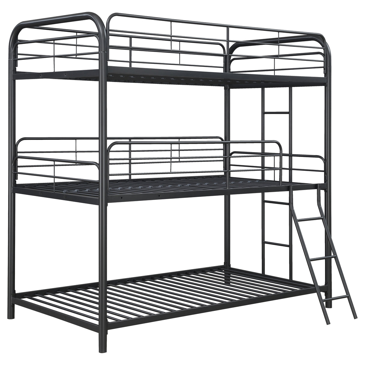 Garner Triple Bunk Bed With Ladder Gunmetal