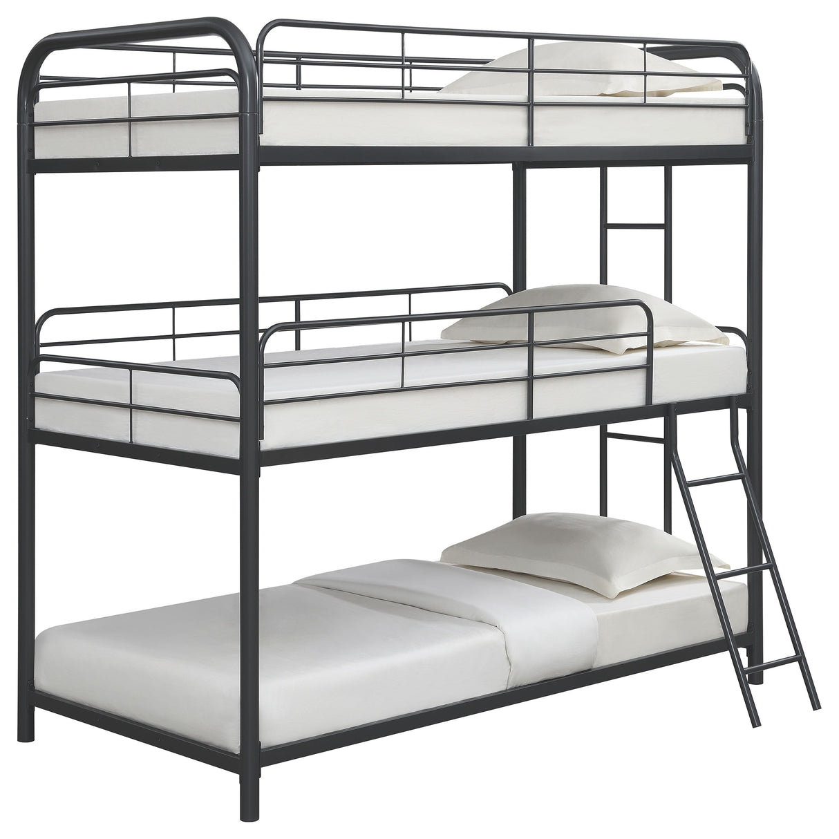 Garner Triple Bunk Bed With Ladder Gunmetal