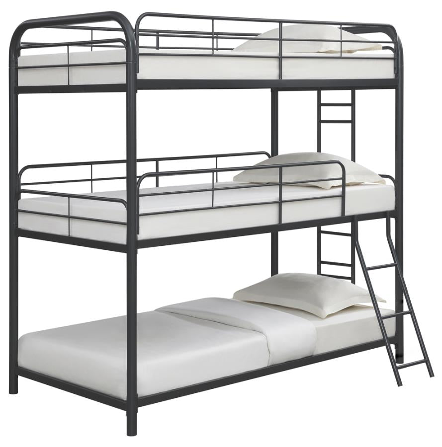 Garner Triple Bunk Bed With Ladder Gunmetal