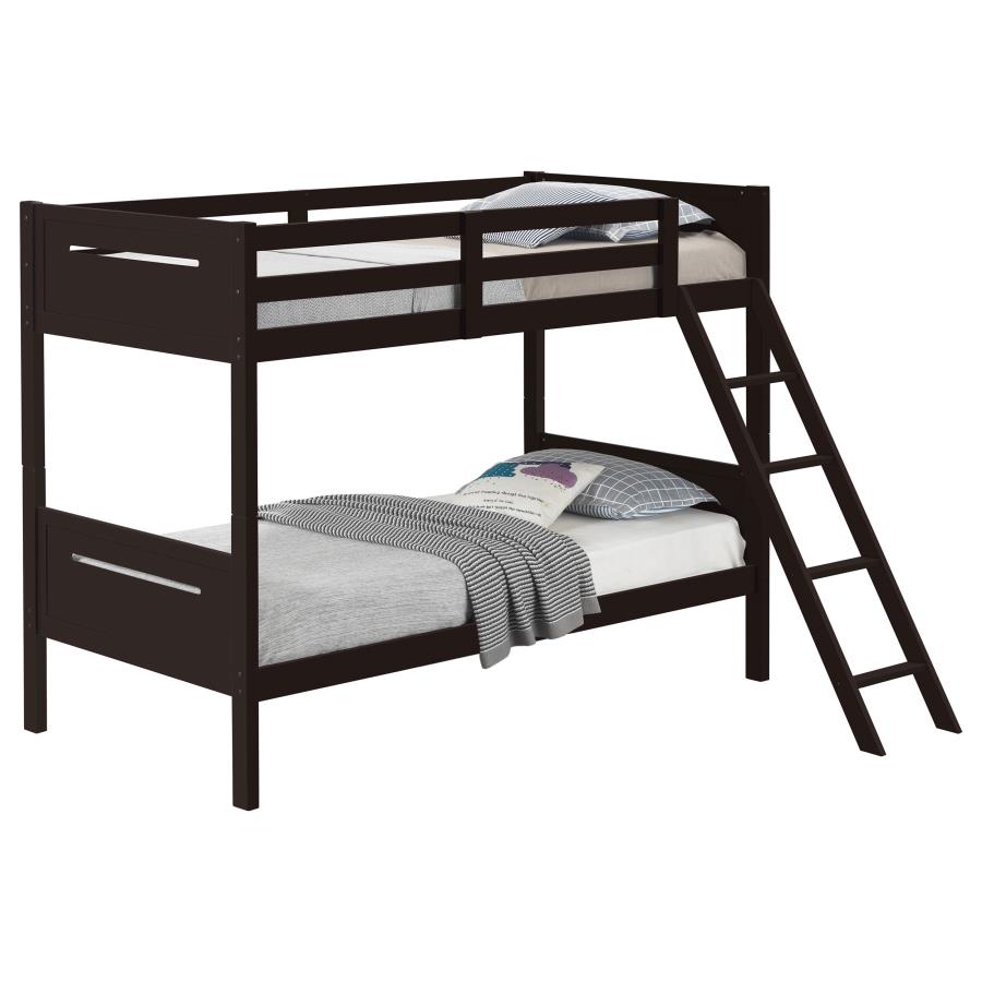 Littleton Espresso Wood Twin Over Bunk Bed