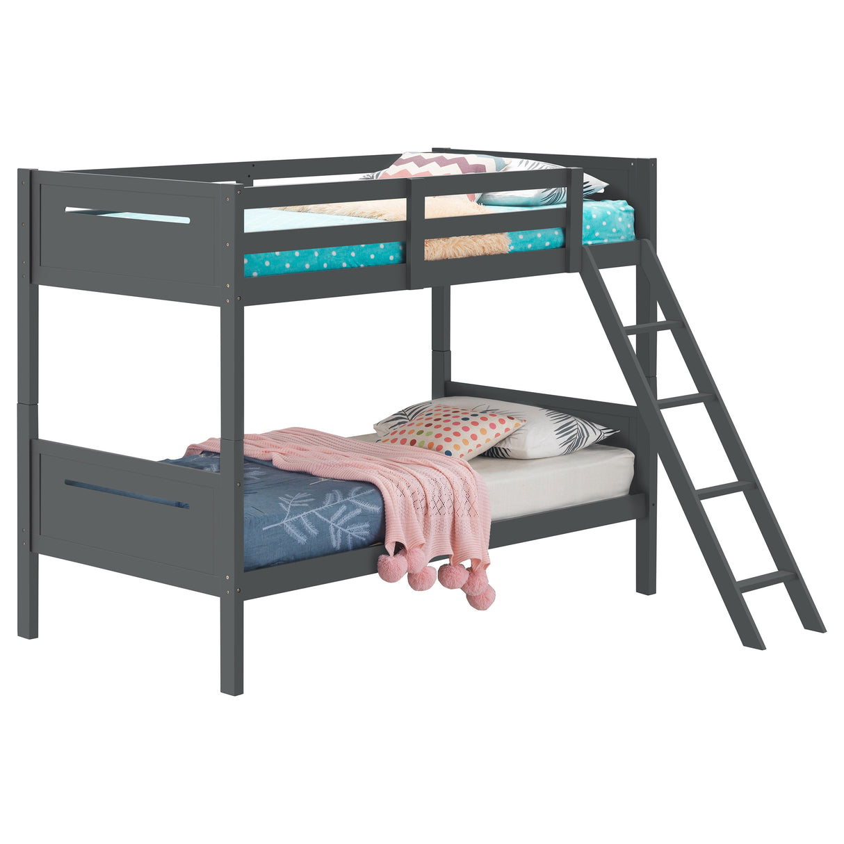 Littleton Grey Wood Twin Over Bunk Bed