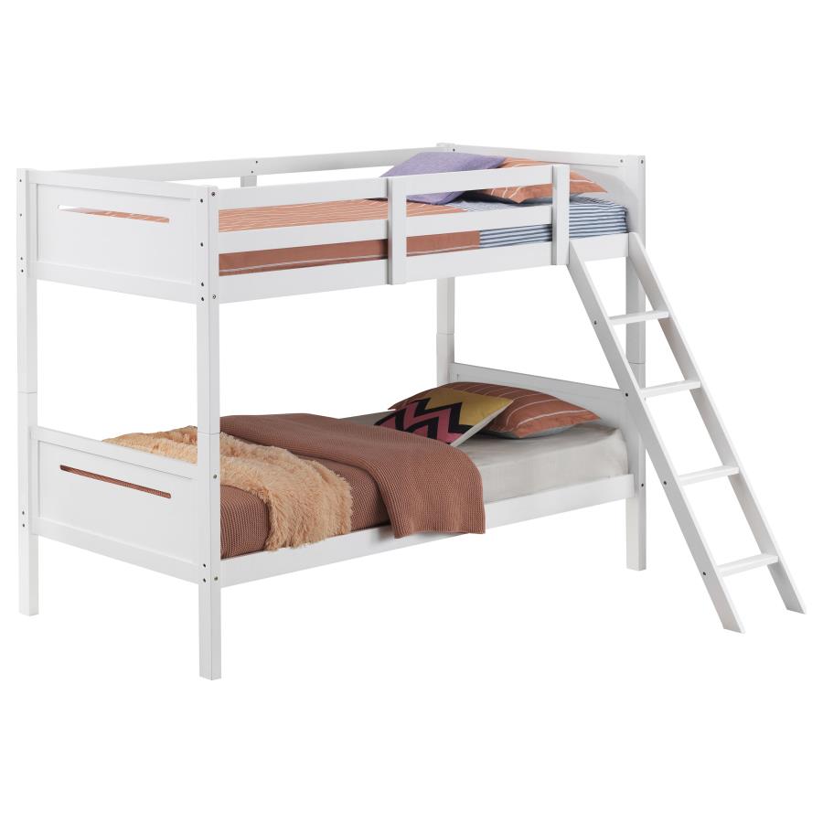 Littleton White Wood Twin Over Bunk Bed