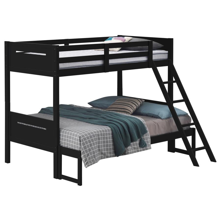 Littleton Black Wood Twin Over Full Bunk Bed