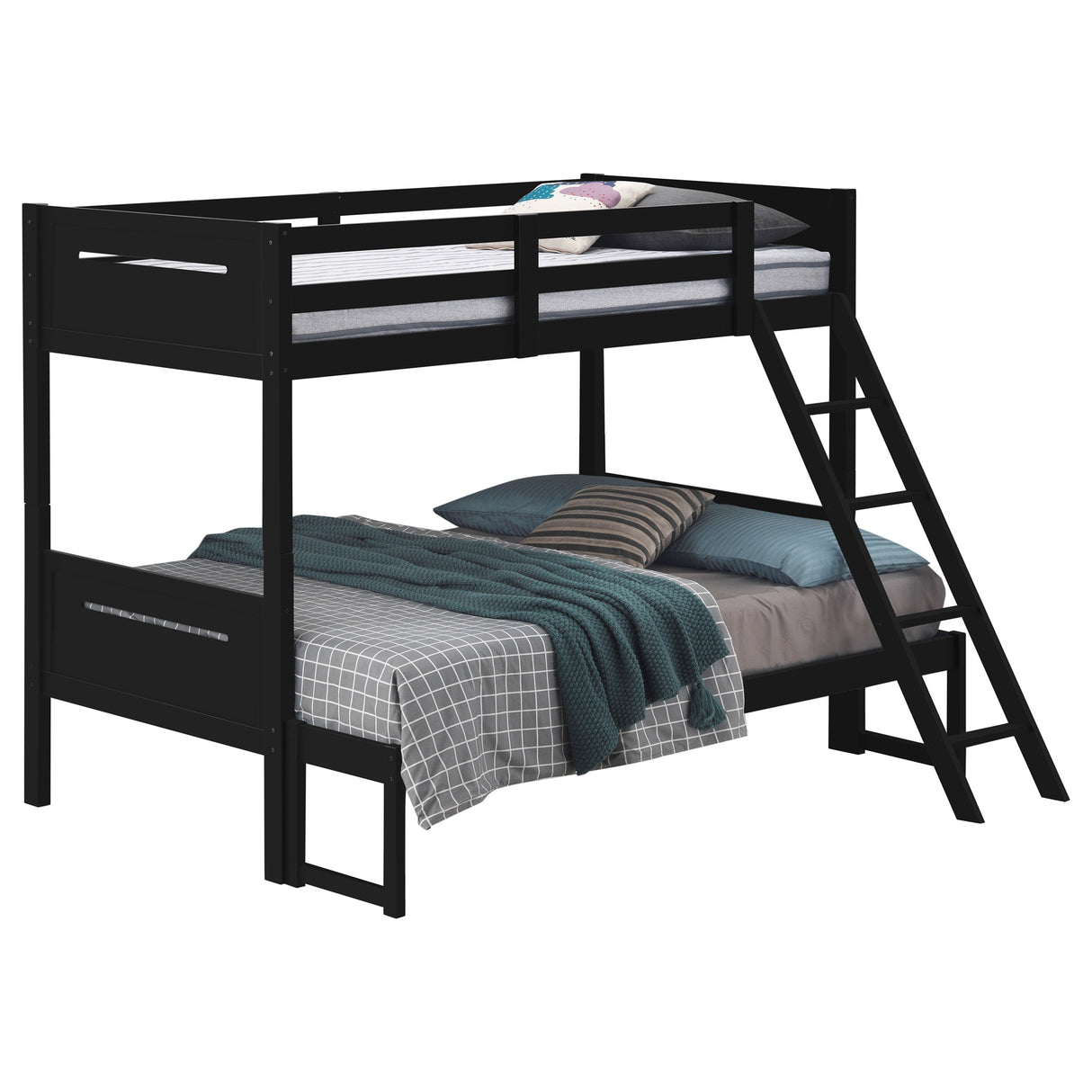 Littleton Black Wood Twin Over Full Bunk Bed